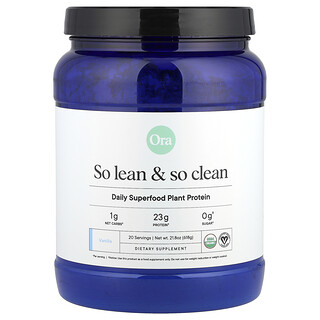 Ora, So Lean & So Clean, растителен суперхранен протеин, ванилия, 21,2 унции (600 g)