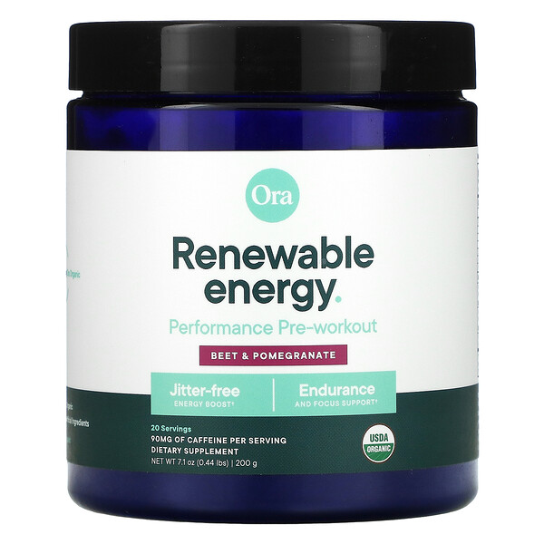 Renewable Energy, Performance Pre-Workout, Beet & Pomegranate, 0.44 lbs (200 g)