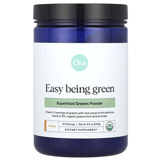 Ora, Easy Being Green, Суперхрана Зеленчуци на прах, портокал, 8,5 унции (240 г)