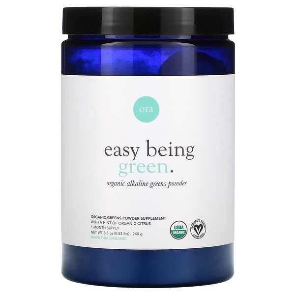 Ora‏, Easy Being Green, Organic Alkaline Greens Powder, Hint of Organic Citrus, 8.5 (240 g)