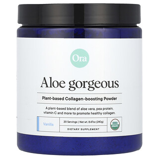 Ora, Aloe Cantik, Serbuk Penggalak Kolagen Berasaskan Tumbuhan, Vanila , 8.47 oz (240 g)