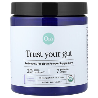 Ora, Trust Your Gut, Probiotic & Prebiotic Powder, Lavender Lemonade, 7.94 oz (225 g)