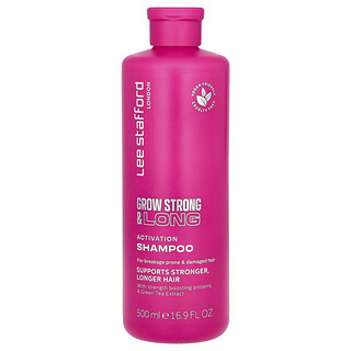 Lee Stafford, Sampo Tumbuh Kuat & Panjang, Aktivasi, Untuk Rambut Rawan Rusak & Rusak, 500 ml (16,9 ons cairan)
