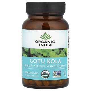 Organic India, Gotu kola, 90 cápsulas vegetales (350 mg por cápsula)