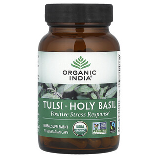 Organic India, Tulsi – bazylia azjatycka, 90 kapsułek wegetariańskich