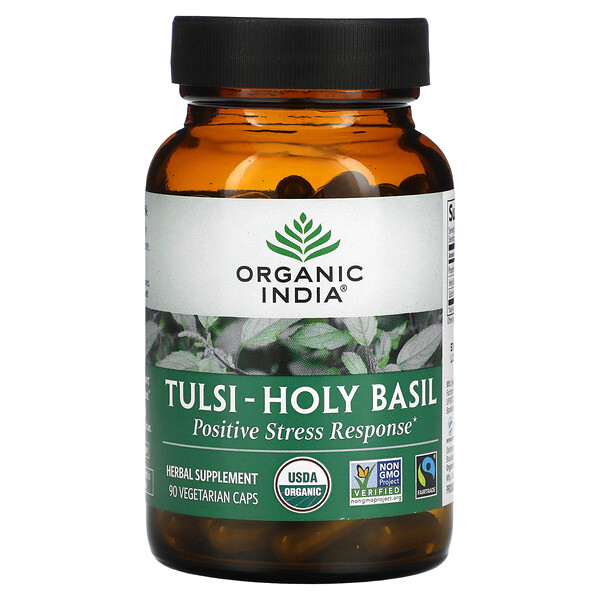 Organic India‏, TulsiHoly Basil, Positive Stress Response, 90