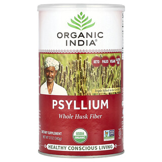 Organic India, Psyllium, fibre de coajă întreagă, 12 oz (340 g)