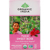 Organic India, чай с тулси, сладкая роза, без кофеина, 18 пакетиков, 28,8 г (1,01 унции)