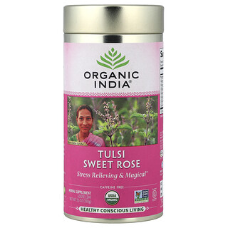 Organic India, Tulsi Sweet Rose Tea, Caffeine Free, 3.5 oz (100 g)