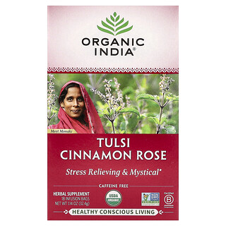 Organic India, Tulsi Cinnamon Rose Tea, Caffeine-Free, 18 Infusion Bags, 1.14 oz (32.4 g)