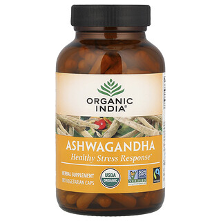 Organic India, 아슈와간다, 베지 캡슐 180정(캡슐 1정당 400mg)