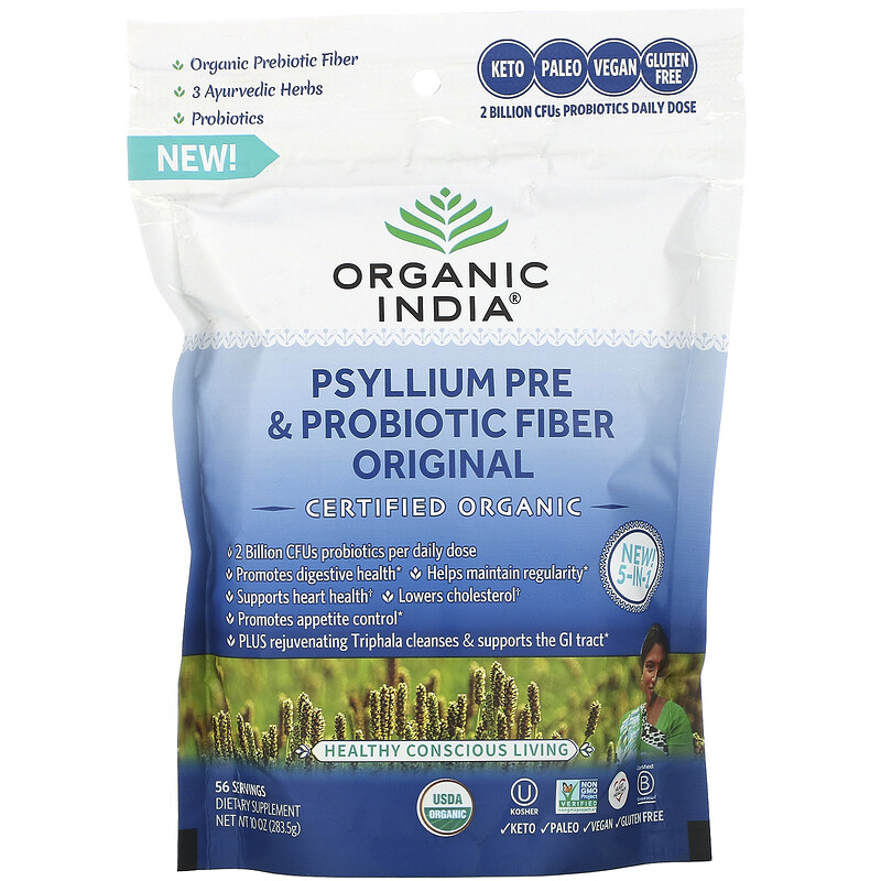 Organic India, Psyllium Pre & Probiotic Fiber, Original, 10 oz (283.5 g