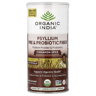 Organic India, 차전자피 프리바이오틱 및 프로바이오틱 식이섬유, 시나몬 스파이스, 283.5g(10oz)