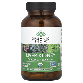Organic India, Lever Nyre, 180 Veg Kapsler