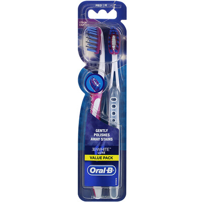 

Oral-B, 3D White, Luxe Toothbrush, Medium, 2 Pack