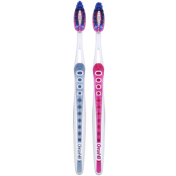 3D White, Luxe Toothbrush, Medium, 2 Pack