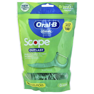 Oral-B, Glide, Scope® Outlast™ Floss Picks, Mint, 150 Floss Picks