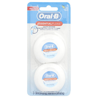 Oral-B, EssentialFloss™, edullinen pakkaus, mintunvihreä, 2 kpl, 54 jaardia (50 m) kappale