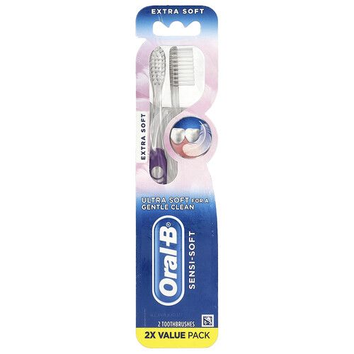 Oral-B, Sensi-Soft, Zahnbürsten, extra weich, 2 Zahnbürsten