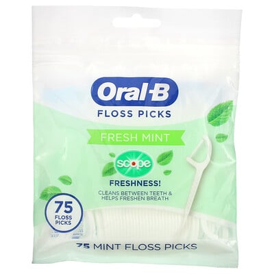 Oral-B Scope Floss Picks, свежая мята, 75 зубочисток