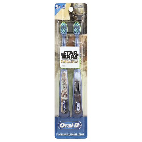 Oral-B, Tandenborstels, extra zacht, 3+ jaar, Star Wars, The Mandalorian, 2 tandenborstels