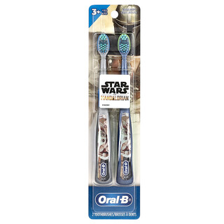 Oral-B, зубні щітки, екстрам’які, для дітей від 3 років, «Зоряні війни», мандалорець, 2 шт.