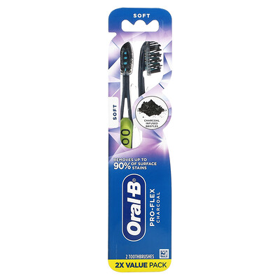 

Oral-B Pro-Flex Charcoal Toothbrush Soft 2 Toothbrushes