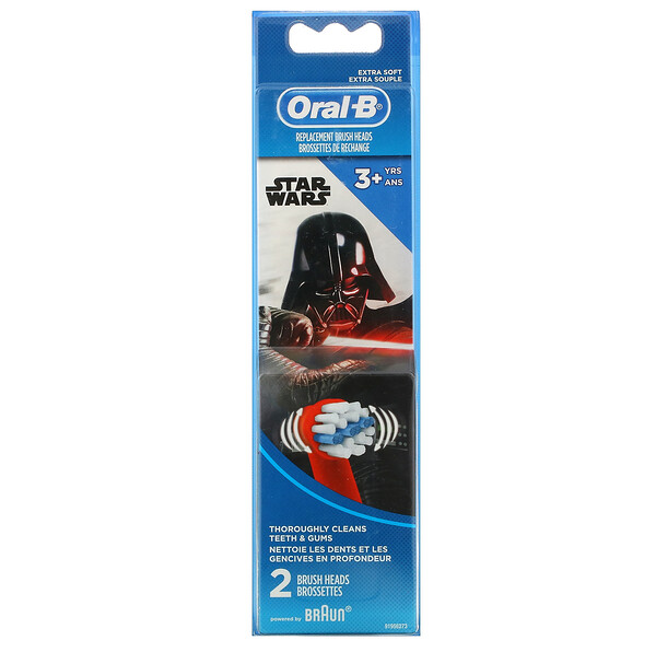 Oral-B‏, Kids, Star Wars, Replacement Brush Heads, Extra Soft, 3+ Years, 2 Brush Heads