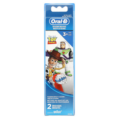 Oral-B Сменные насадки-щетки, сверхмягкие, для детей от 3 лет, Toy Story, 2 шт. В упаковке