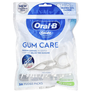 Oral-B, Glide, ikenien hoito, hammaslankatikut, maustamaton, 30 hammaslankatikkua