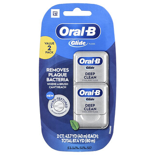 Oral-B, Glide, syväpuhdistava hammaslanka, viileä minttu, 2 kpl, 43,7 yardia (40 m) kappale