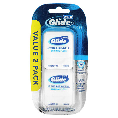 Oral-B Glide, Pro-Health, оригинальная зубная нить, 2 упаковки, 50 м (54,6 ярда)