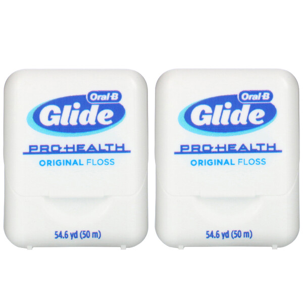Glide, Pro-Health, оригинальная зубная нить, 2 Ct, 54,6 ярда (50 м) каждая