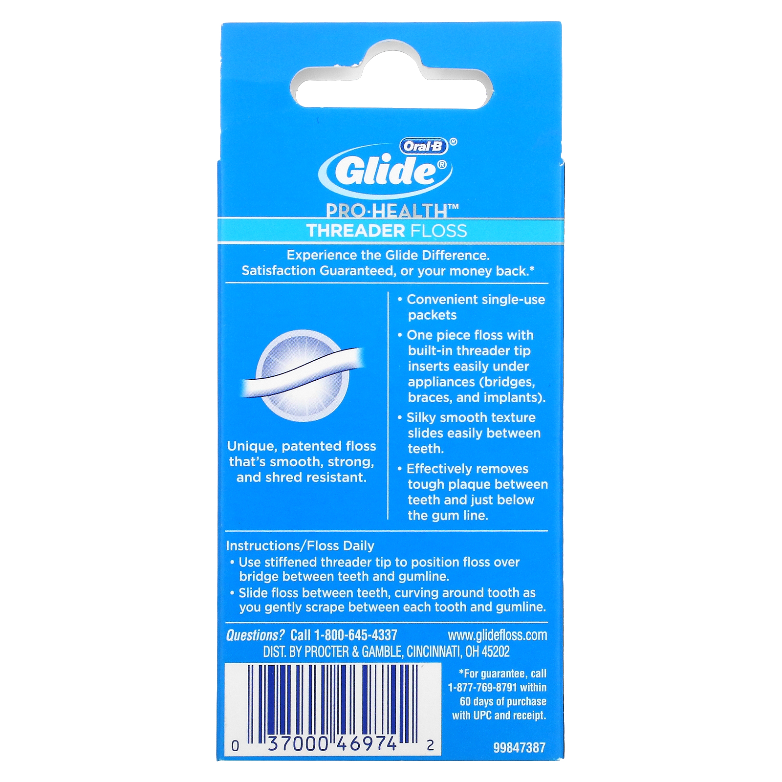 OralB, ProHealth, Threader Floss, 30 SingleUse Packets
