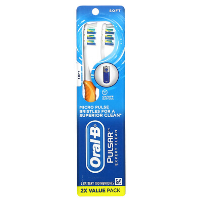 Oral-B Pulsar, зубная щетка ExpertClean, мягкая, 2шт. в упаковке