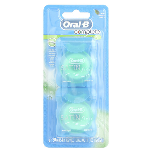 Oral-b Complete, SATINfloss, Mint, 2 Pack, 54.6 yd (50 m) Each