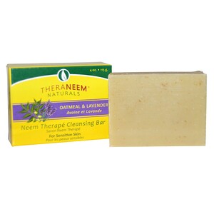 Organix South, TheraNeem Organix, Ним Терапия Очищающее Мыло, Овсянка и Лаванда 4 унции (113 г)