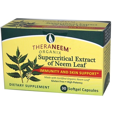 

TheraNeem Organix, Supercritical Extract of Neem Leaf, Immunity and Skin Support, 30 Softgel Capsules