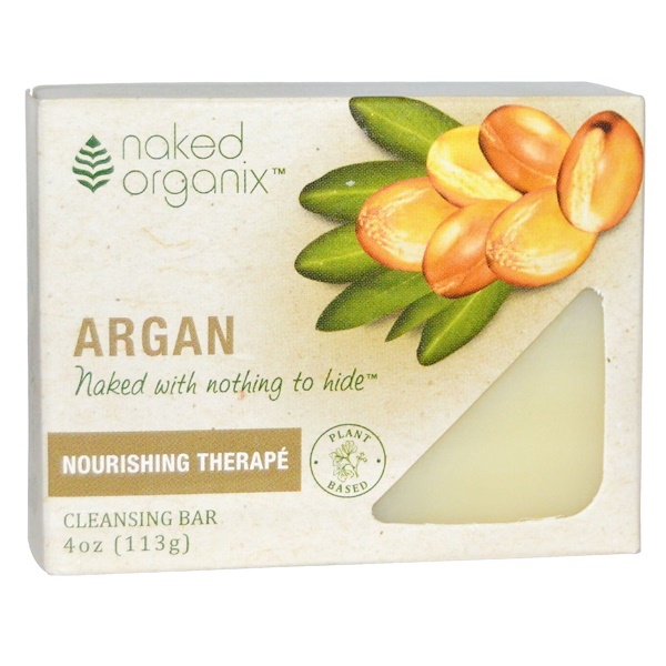 Organix South, Naked Organix, Nourishing Therapé, Argan Cleansing Bar, Fragrance Free, 4 oz (113 g)
