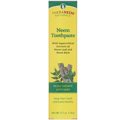 Organix South TheraNeem Naturals, Лечение на основе нима с мятой, Зубная паста с нимом, 0,7 унций (20 г)