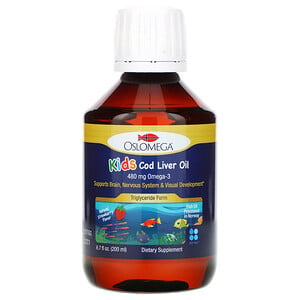 Отзывы о Oslomega, Norwegian Kid's Cod Liver Oil, Natural Strawberry Flavor, 480 mg, 6.7 fl oz (200 ml)