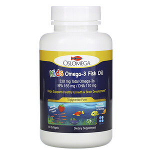 Отзывы о Oslomega, Norwegian Kids Omega-3 Fish Oil, Natural Strawberry Flavor, 60 Fish Gelatin Softgels