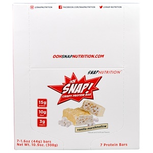 Отзывы о ООХ Снэп, Crispy Protein Bar, Vanilla Marshmallow, 7 Bars, 1.6 oz (44 g) Each