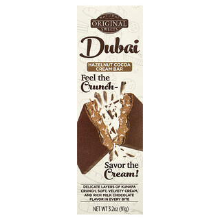 Original Natural Sweets, Tyčinka Dubai Hazelnut Cocoa Cream Tyčinka, 91 g