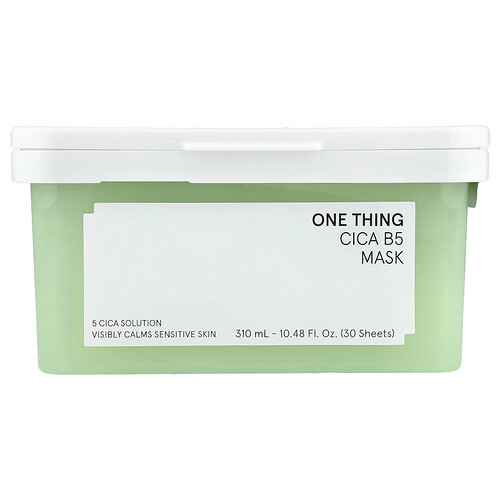 One Thing, Mascarilla de belleza con vitamina B5 de Cica, 30 láminas, 310 ml (10,48 oz. líq.)