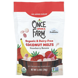 Once Upon A Farm, Pelet Kelapa Organik, Balita, Pisang Stroberi, 28 g (1 ons)