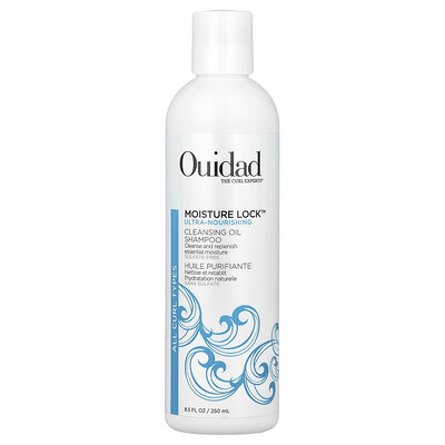 Ouidad, Moisture Lock™, Champú con aceite de limpieza, Todo tipo de rizos, 250 ml (8,5 oz. líq.)