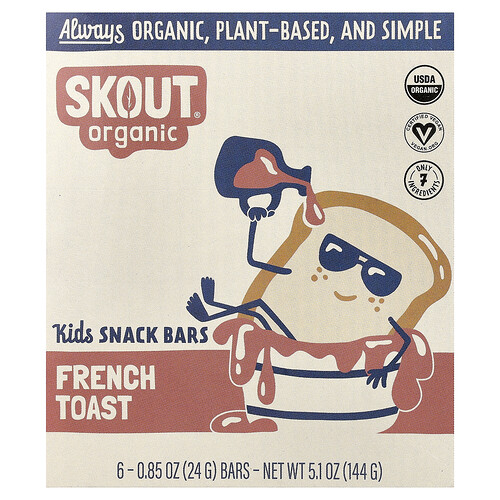 Skout Organic, Kids Snack Bars, French Toast, 6 Riegel, je 24 g (0,85 oz.).