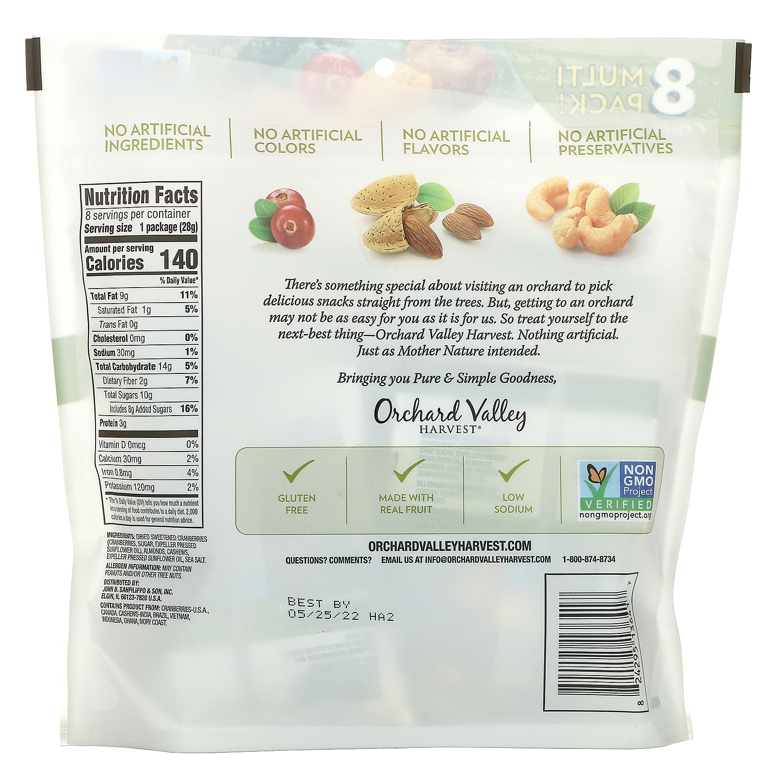 Orchard Valley 最大73 オフ Harvest Cranberry Almond Cashew Trail 226 Bags Mix G 8 Oz