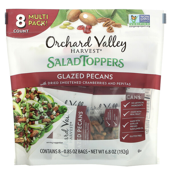 Orchard Valley Harvest, Salad Toppers, Glazed Pecans with Dried Sweetened Cranberries and